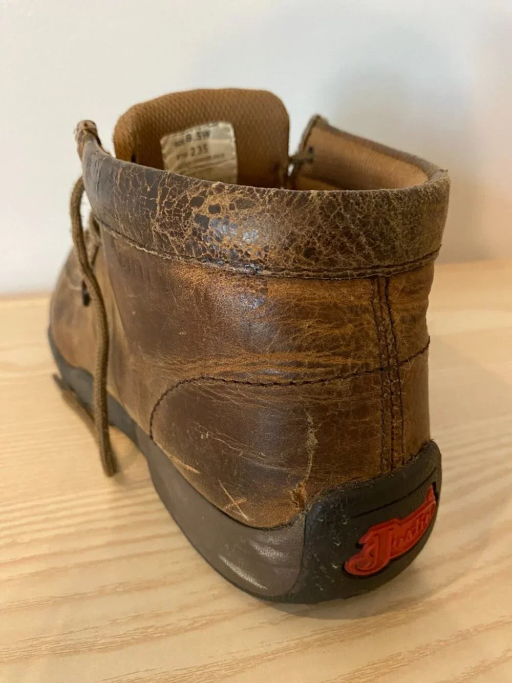 Justin 235 Brown Leather Steel Toe Work Chukka Boots Men's 8.5W